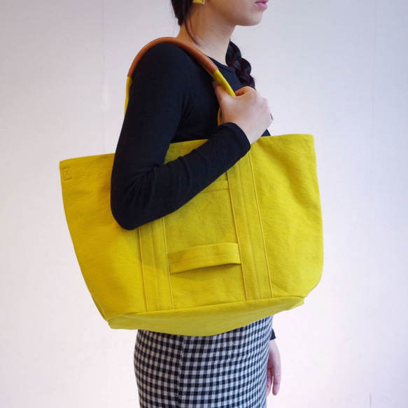 ＜Keiko様専用です＞倉敷帆布のトートバッグ　”Mustard Yellow” 2枚目の画像