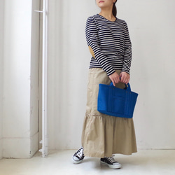 ラスト1点！＜30% OFF＞ 春秋冬用 ボーダーポケットロンT (navy × off white)　"size 2" 3枚目の画像