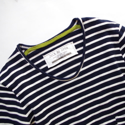 ラスト1点！＜30% OFF＞ 春秋冬用 ボーダーポケットロンT (navy × off white)　"size 2" 8枚目の画像