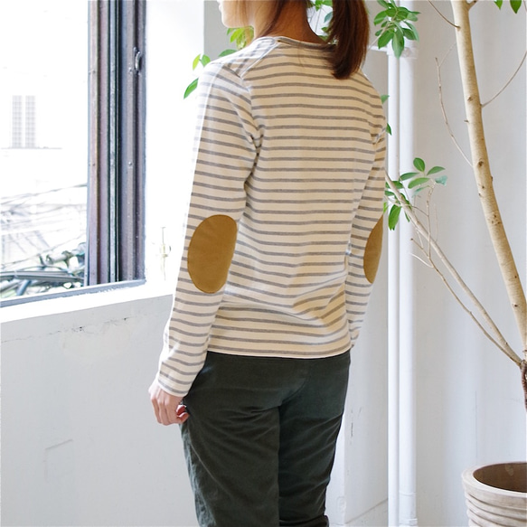 ラスト1着！ ＜SALE 30% OFF＞ ボーターポケットロンT  (ivory × gray)　"size 2" 6枚目の画像