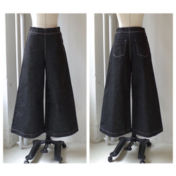 ◆SOLD OUT◆　ストレッチデニムのワイドバギーパンツ "BLACK DENIM" 3枚目の画像