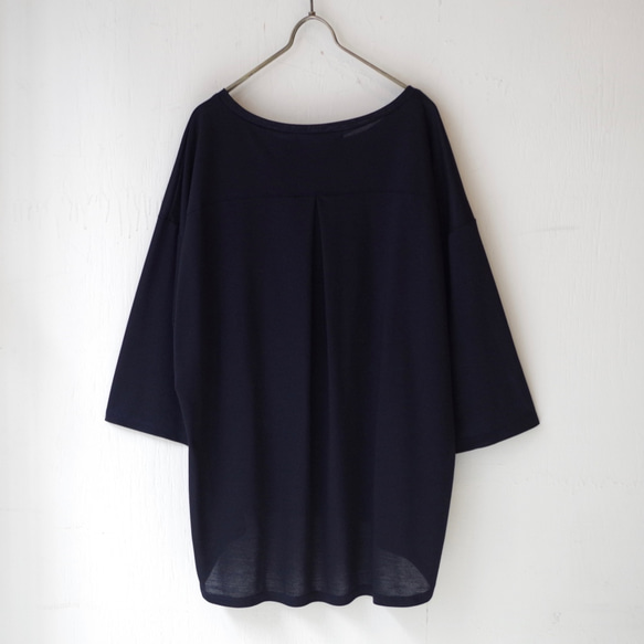 最後一個！ &lt;SALE 30% OFF&gt;寬鬆輪廓口袋T卹3/4袖&quot;dark navy navy&quot; 第8張的照片