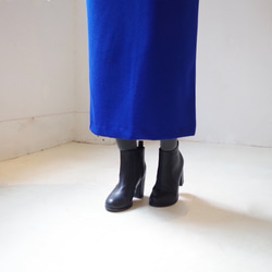 最後一個！ ★折扣50％★★壓縮羊毛（寶藍色）“ size2”的簡單長裙 第7張的照片