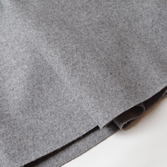 &lt;定做&gt;羊毛簡單喇叭形長裙“灰色” 第6張的照片
