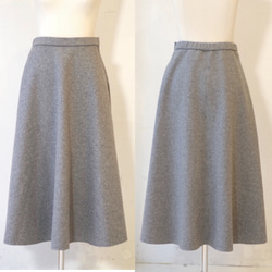 &lt;定做&gt;羊毛簡單喇叭形長裙“灰色” 第10張的照片