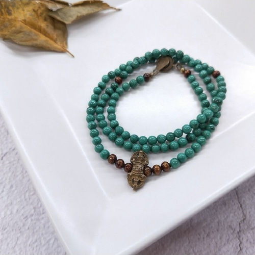 羊角　孔雀石　念珠 羊角　孔雀石　念珠