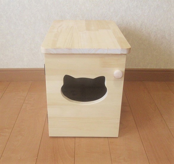 ペットフードBOX　木製　にゃんこフードBOX