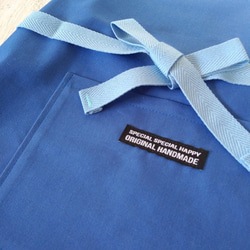 【120】青＊キッズエプロンと三角巾セット巾着袋付 2枚目の画像