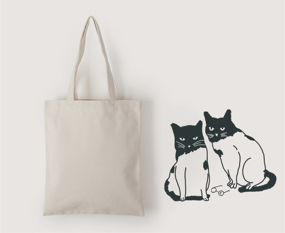 囡囡的畫畫 | 我與我的貓夥伴 | 帆布直式袋 第1張的照片