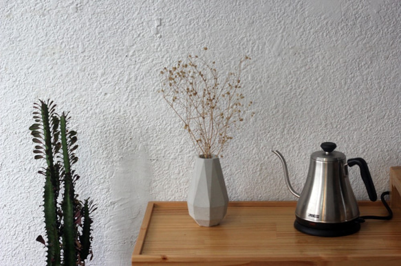 大水滴 | 水泥幾何花器 乾燥花瓶 第6張的照片