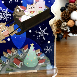 【クリスマス早割！】アクリルスタンド　動物クリスマス♬ タヌキ・ネコ・ウサギのサンタ 5枚目の画像