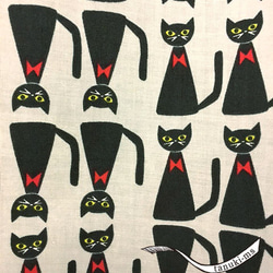 北欧風♬黒猫とストライプのカフェカーテン 4枚目の画像