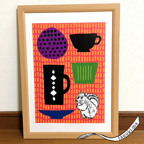 北欧風 ♬ 食器とリスのポスター 写真・グラフィック tanuki-ms 通販