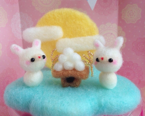 お月見✩.*˚お月見気球♡羊毛フェルト 89238aa7a64a359ce39e75f9e7978f