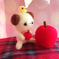再販・リンゴ大好き♡・くまさんとヒヨコくん 2枚目の画像