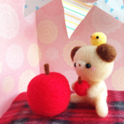 再販・リンゴ大好き♡・くまさんとヒヨコくん 3枚目の画像