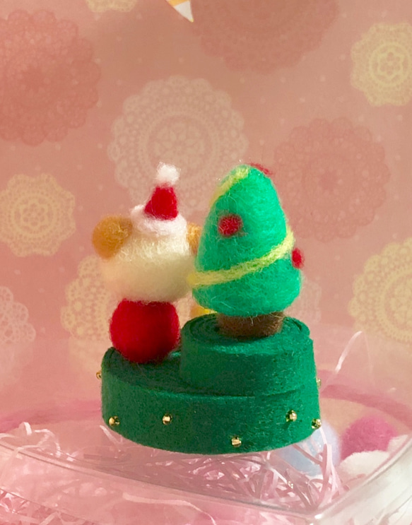 プチサイズ・くまさんのメリークリスマス・緑バージョン 4枚目の画像