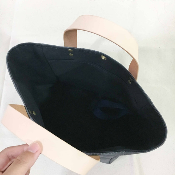 簡約手提袋・小・深灰 第4張的照片