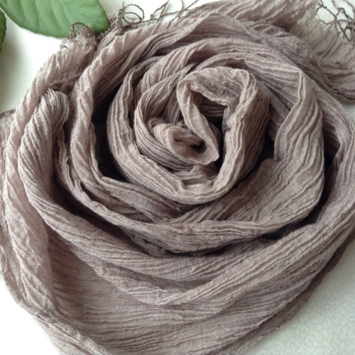 ビワ染めシルクコットンストール ビワ染めシルクコットンストール 枇杷の葉染め：コットン＆シルク楊柳