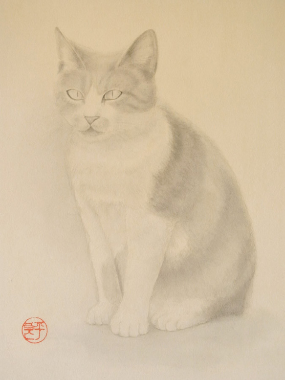 猫（水墨画） 絵画 平良レイ 通販 3159057｜Creema(クリーマ)