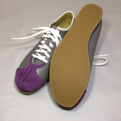 紫灰色皮革運動鞋（23.0cm） 第4張的照片