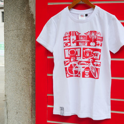 <自做自售>復古T-SHIRT-紅囍(白色) 第3張的照片