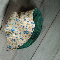 Blue Straw pattern Double-sided Buket Hat 3枚目の画像