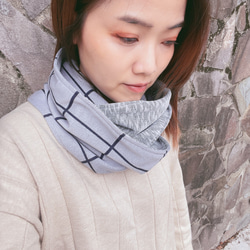 Checked Knitted Double Side Scarf 3枚目の画像