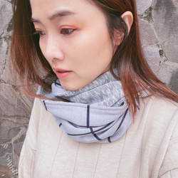 Checked Knitted Double Side Scarf 5枚目の画像