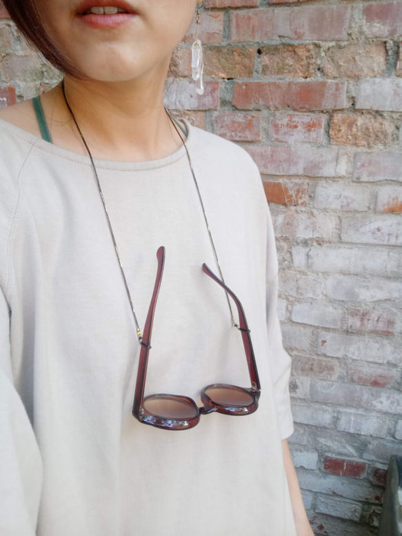 Industrial Gold Glasses chain Necklace 2枚目の画像