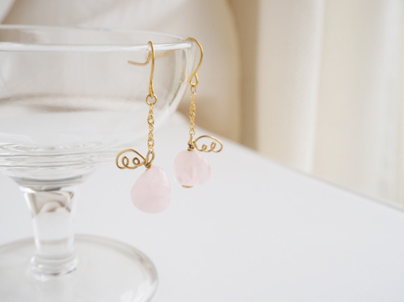 No.39◆天然石ピアス◆ローズクォーツ◆ディープローズクォーツ◆キドニー 楽天市場】【PEL et MIU】◇セカンドピアス◇ ローズクォーツ