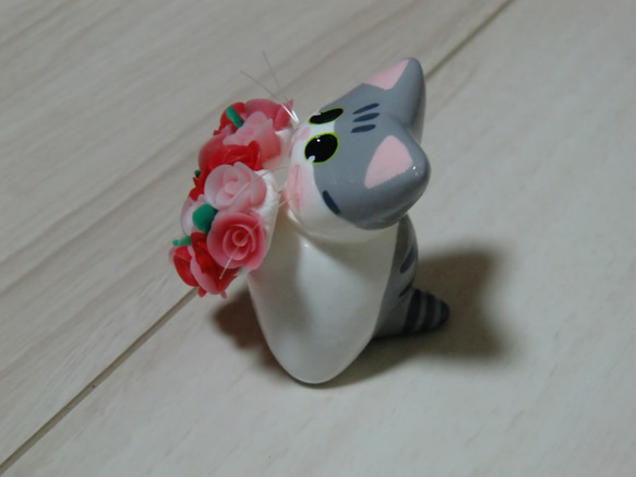 送料無料♪　花束ネコ　バレンタインバージョン♪ 2枚目の画像