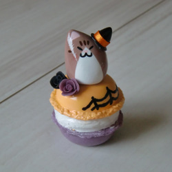 送料無料♪　ハロウィン♪マカロン＆豆ネコ♪ 1枚目の画像