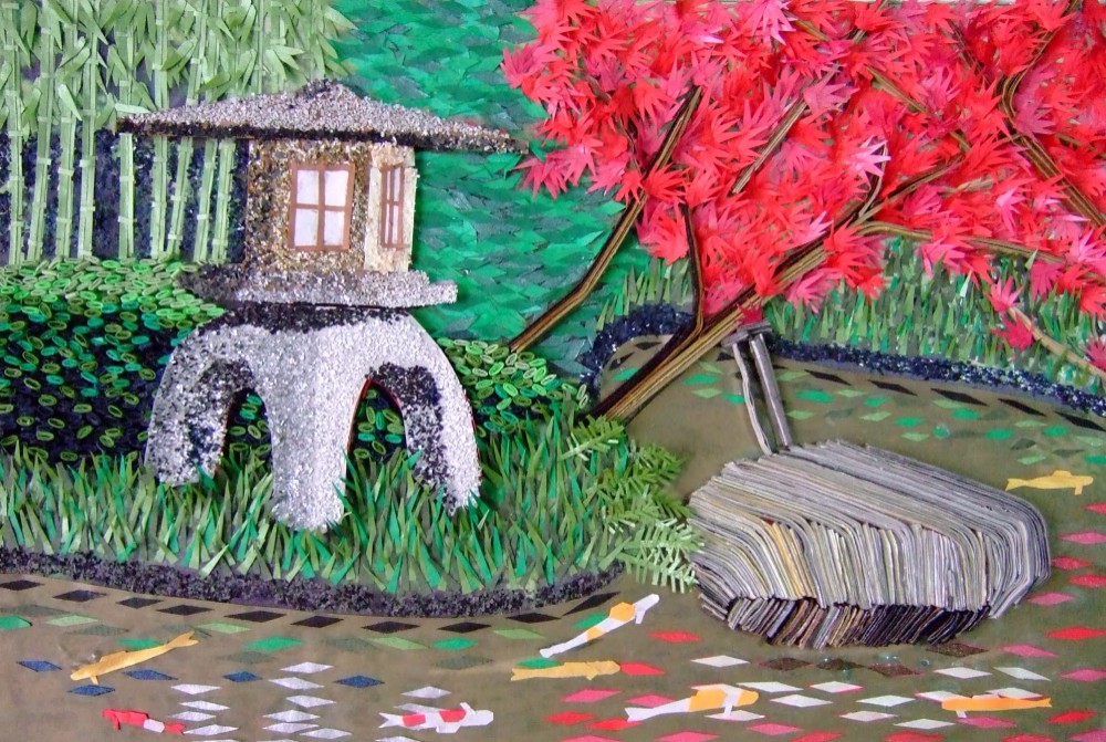 八芳園庭園　紙による作品