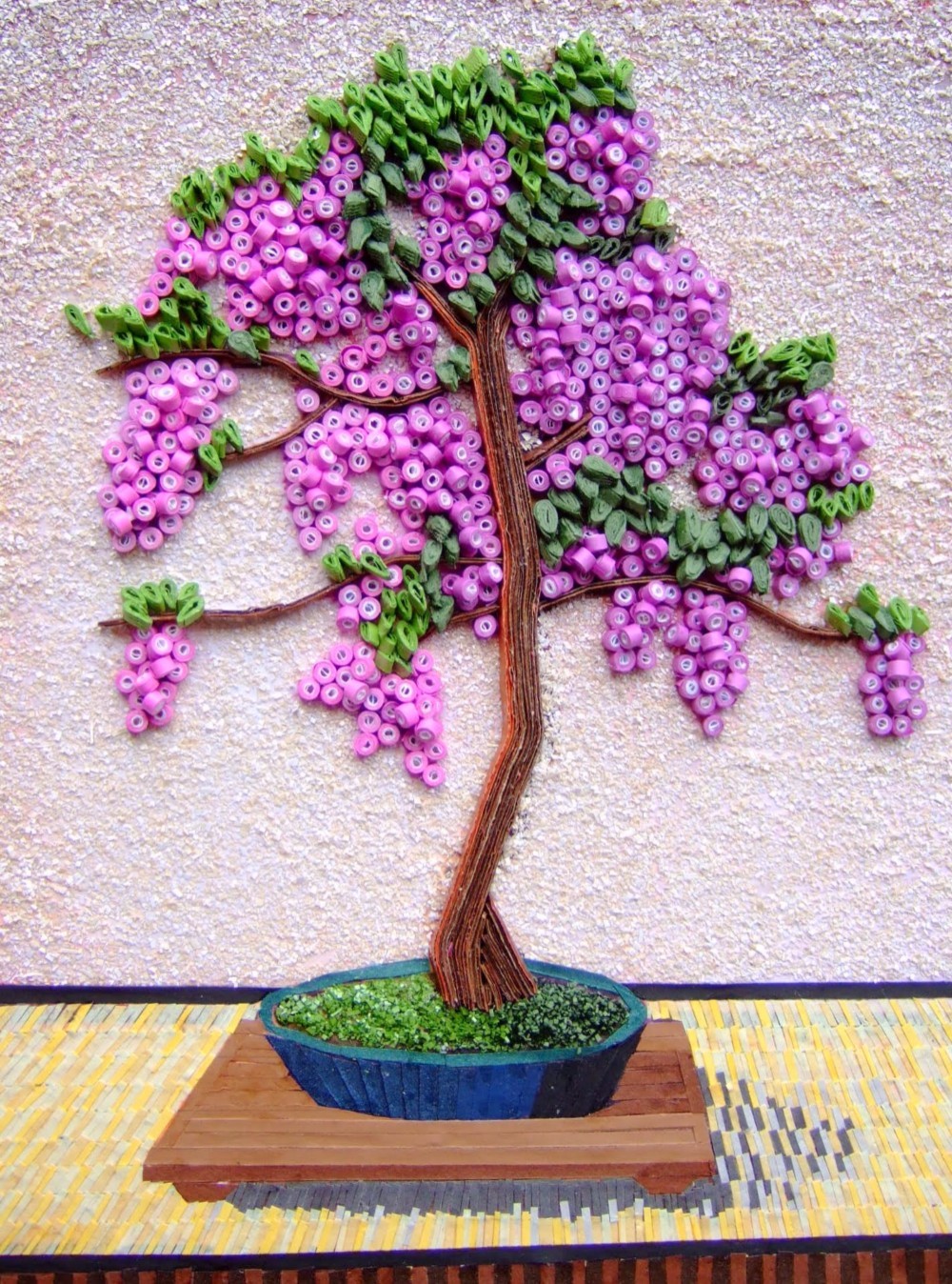 盆栽・藤　紙製の作品