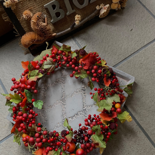 秋のベリーリース 秋限定2024 リース アトリエbiora 通販｜Creema  