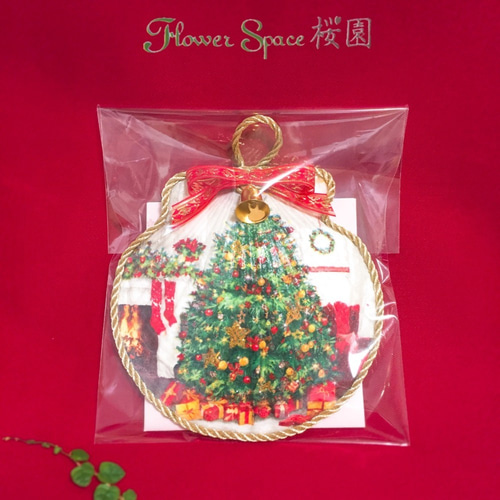 クリスマスツリー☆シェルデコパージュ L タペストリー・壁掛け Flower