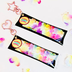 Rainbow & Unicorn gummy slim packaged charm(ハート型金具). 1枚目の画像