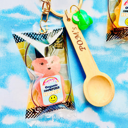 Honey Bear　Bottle & Wood spoon Bag's charm(Pink) 1枚目の画像