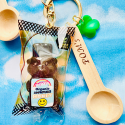 Honey Bear　Bottle & Wood spoon Bag's charm(Brown) 1枚目の画像