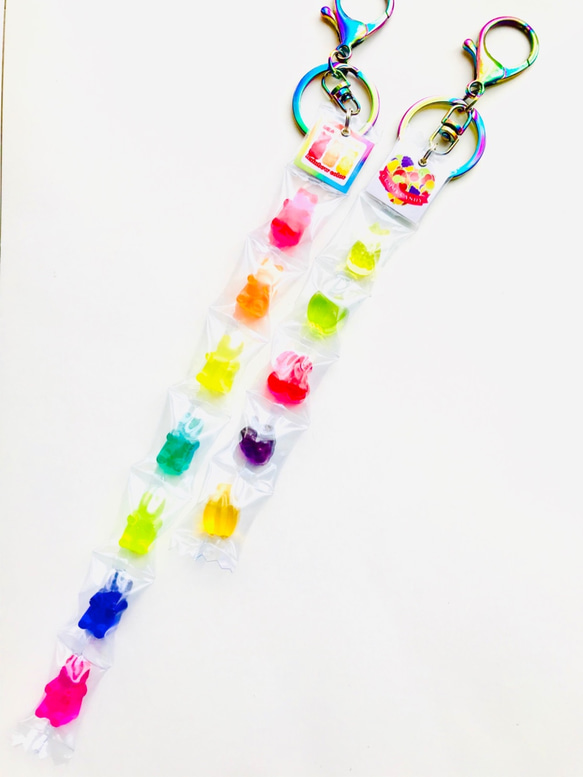 Rainbow coloful Beary sweets 連結クマグミ　パッケージチャーム 5枚目の画像