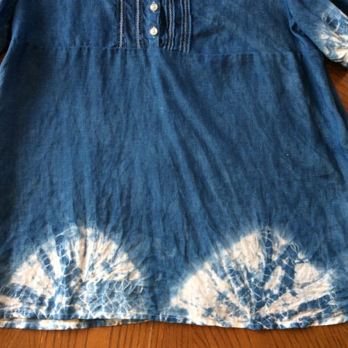 藍染め服 半円絞り チュニック 香奈んち 通販 2976450｜Creema