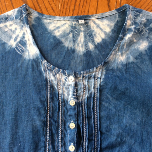 藍染め服 半円絞り チュニック 香奈んち 通販 2976450｜Creema