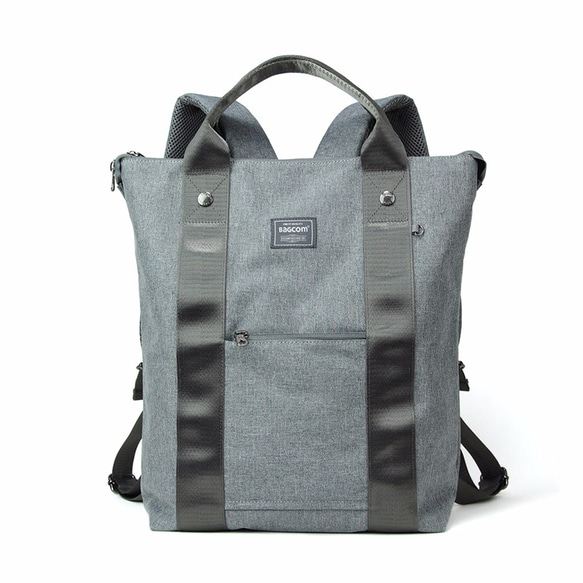 BAGCOM･[好用系列] 雙帶好用手提後背包(14’’Laptop OK)-灰色★100454-03 第6張的照片