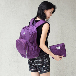 BAGCOM･Light-Fold Stars Water Stop Backpack-Purple 1枚目の画像