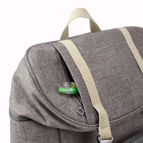 BAGCOM Ramie Double Back Backpack（14 &#39;&#39; Laptop OK）-Hemp 7枚目の画像