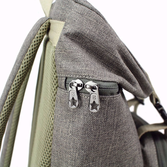 BAGCOM Ramie Double Back Backpack（14 &#39;&#39; Laptop OK）-Hemp 8枚目の画像