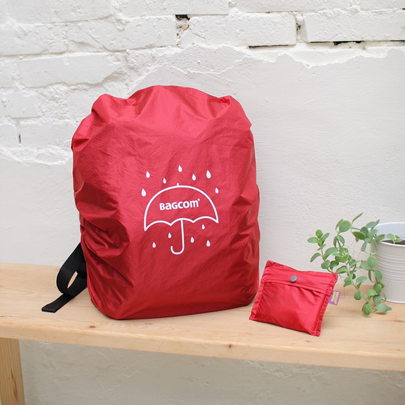 BAGCOM･ 通用型背包防水雨罩-紅色 ★108009-20 第1張的照片