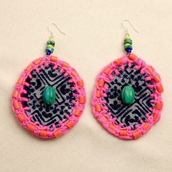 民族風耳環,Handmade earrings, knitting earrings 第1張的照片