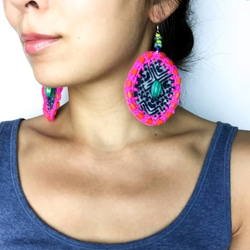 民族風耳環,Handmade earrings, knitting earrings 第2張的照片